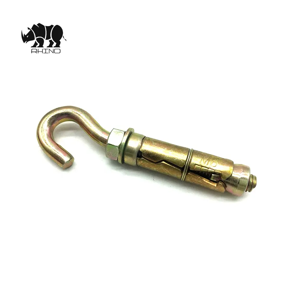 Supply good quality carbon steel yellow zinc M6x50 C hook anchor