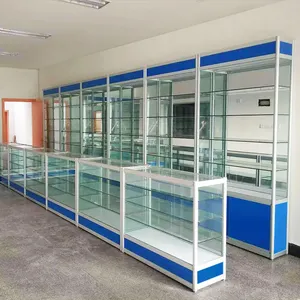 Hiện đại sang trọng kính tủ trưng bày trưng bày với đèn LED chiếu sáng cho cửa hàng bán lẻ trung tâm mua sắm cửa hàng trang sức làm kính cường lực - Product Image 5