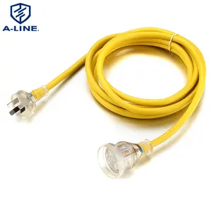 SAA Approved Australian 3 pins Transparent stecker Extension power kabel