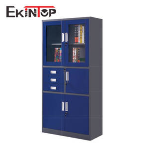Ekintop ตู้ลิ้นชักใส่เอกสารพร้อมลิ้นชัก,โต๊ะข้างเตียงทำจากสเตนเลสสตีลสี่ชั้นสามารถล็อคได้ - Product Image 6