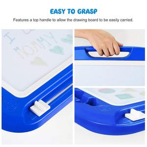 Tavolo da <span class=keywords><strong>disegno</strong></span> giocattolo con supporto pieghevole, appiedino, 3 timbri, Non tossico magnetico scarabocchio per bambini - Product Image 6