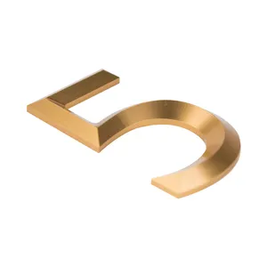 حروف إعلانية زخرفية معدنية ثلاثية الأبعاد بلون الذهب الصلب من المصنع مباشرة