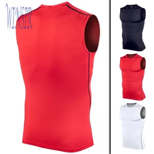 Wholesales Athletic Sport Workout Wear Blank Custom Compression Base Layer Tank Top Dry Fit Muscle Sleeveless Gym Shirt For Men