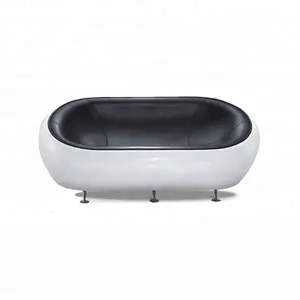 Fiberglas shell pu leder sitz zwei sitzer sofa half dome scoop sofa