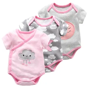 OEM elegante tutina in maglia organica morbida estiva <span class=keywords><strong>abbigliamento</strong></span> semplice per neonato - Product Image 1