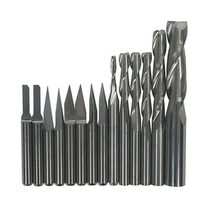 14 Pcs 3.175 Mm Boren Bits/Tool Bits Cutter Carving Mes Voor Pvc, Hout, Acryl, mdf, Abs Materiaal Snijden