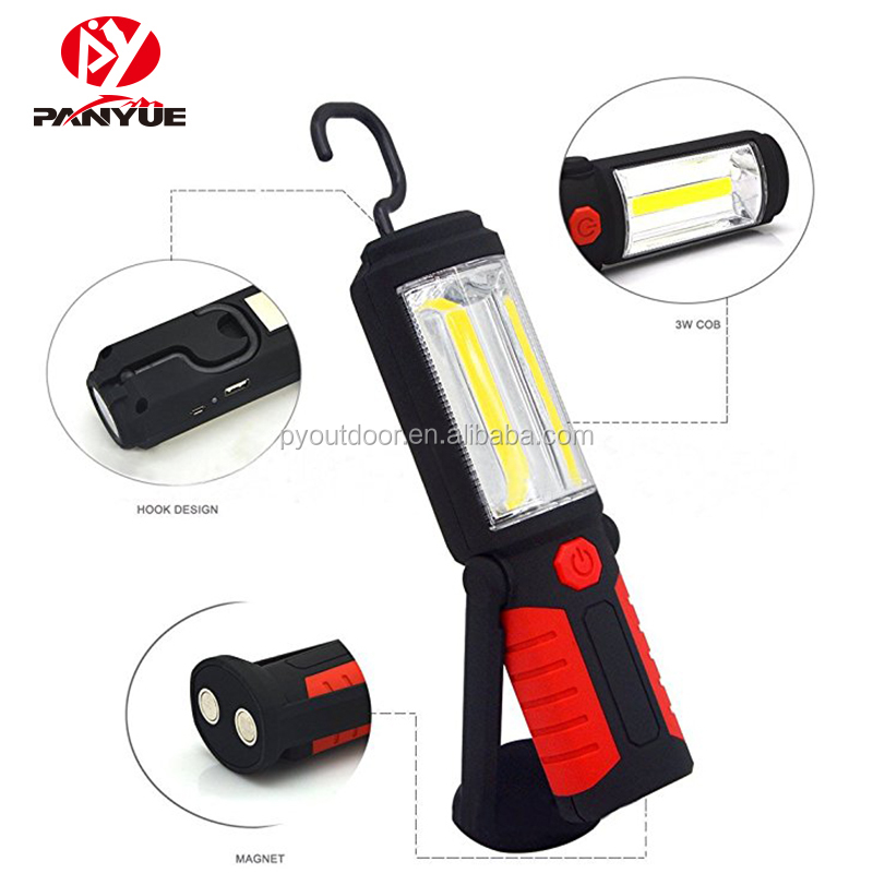 New USB Rechargeable Portable COB Working Lamp Strong Handheld Led Work Lights 180 Degree Rotating Worklight