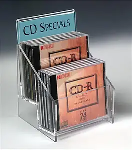 Promocional acrílico CD / DVD de armazenamento estante