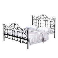 Lit en métal Simple et somptueux, cadre de lit Simple et somptueux, en fer blanc et noir, pour chambre à coucher