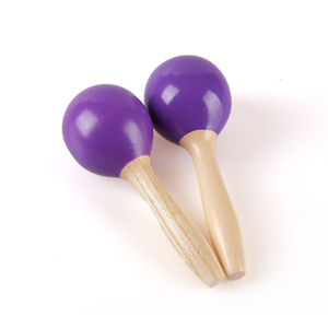 Bébé en bois jouet maracas bois simples en gros - Product Image 2