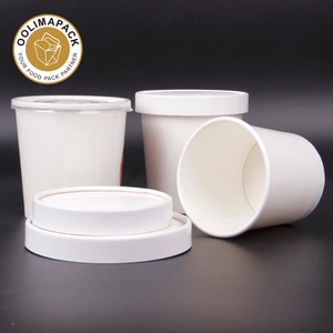 contenedor De Papel caliente y fría con ventilación tapa plana, comercio al por mayor recipiente de comida <span class=keywords><strong>para</strong></span> <span class=keywords><strong>llevar</strong></span> - Product Image 3