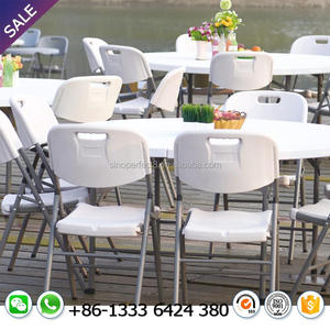 Venta directa de fábrica al aire libre del banquete de boda de jardín, restaurante blanco plegable de plástico redonda de mesa de - Product Image 5