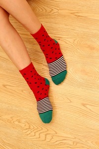 Moda primavera y otoño invierno de las mujeres espesar algodón <span class=keywords><strong>dibujos</strong></span> <span class=keywords><strong>calcetines</strong></span> de frutas - Product Image 5