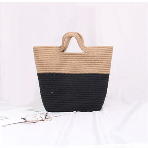 INS Nuovo Colore di Modo di Corrispondenza Portatile Vacanza Al Mare di <span class=keywords><strong>Paglia</strong></span> <span class=keywords><strong>Borsa</strong></span> Da Spiaggia <span class=keywords><strong>Donna</strong></span> - Product Image 1