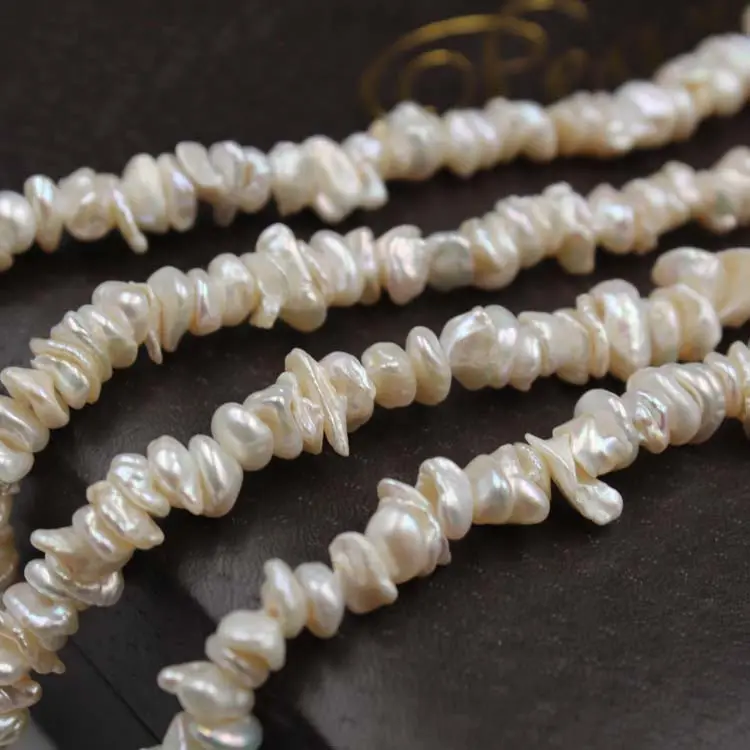 Freshwater Pearls Beads Natural Cultured Jewelry Necklace Seed for Sale Keshi Pearl string