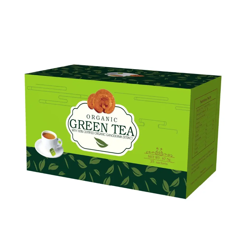 Premium di alta qualità ganoderma fungo tè verde con molti benefici ricetta