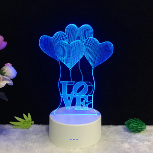 Lampu LED USB Balon Hati 3D, Lampu Malam LED USB Berubah Warna Meja Dekorasi Samping Tempat Tidur Rumah Hadiah Kekasih Hari Valentine - Product Image 5