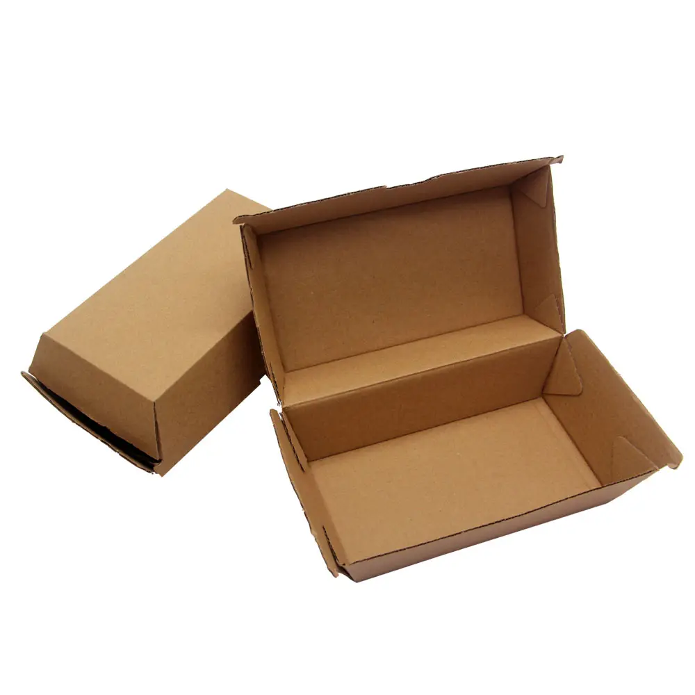 Boîte de lunch en kraft ondulé personnalisé, boîte de restauration en papier à emporter, livraison rapide, prenant des aliments, 50 pièces