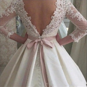 Muslin Country Bow Back Chinese Traditional <strong>Maternity</strong> <strong>Wedding</strong> <strong>Dress</strong> - Product Image 5