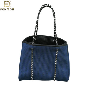 Phụ Nữ Của Thời Trang Chất Lượng Nylon Tote Túi Vuông Đục Công Suất Lớn Dây Kéo Hasp Hai Tay Cầm/Dây Đeo Nút Rỗng Dot Thiết Kế - Product Image 2