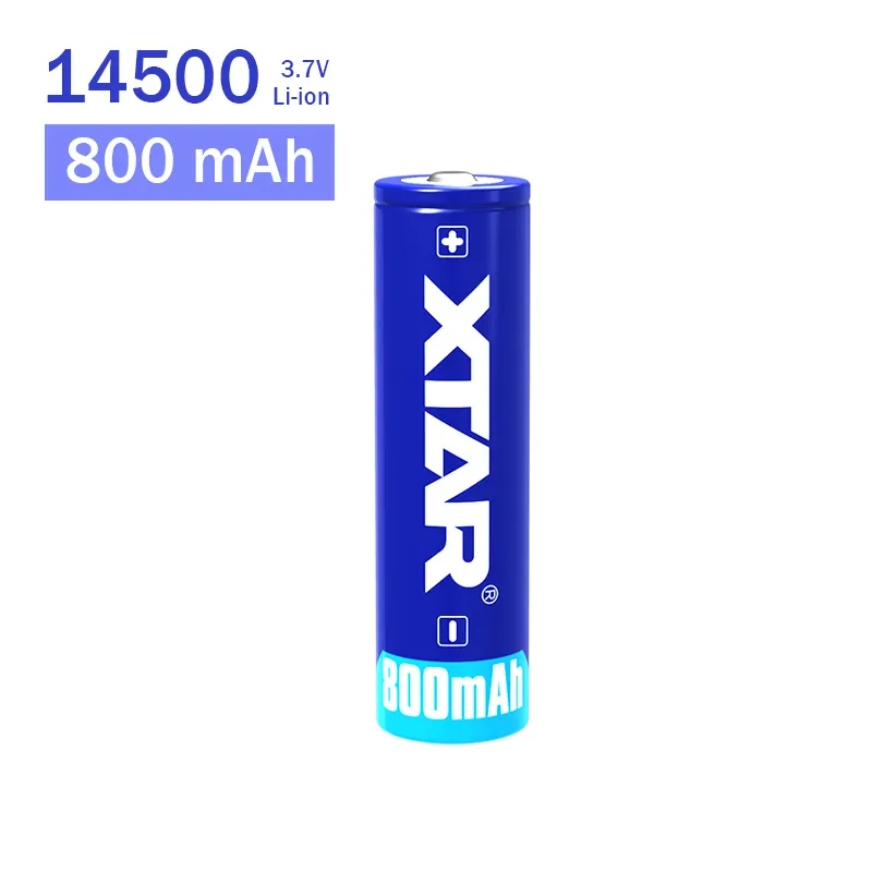 Oem Xtar 14500 3.7 Volt Lithium Ion Battery 800mah Rechargeable Batteries for Flashlight