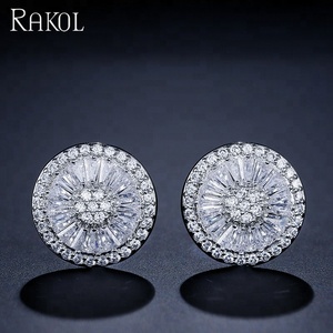 RAKOL EP293 <span class=keywords><strong>orecchini</strong></span> in <span class=keywords><strong>argento</strong></span> carino cerchi all'ingrosso Cubic Zirconia CZ cerchio di cristallo da sposa <span class=keywords><strong>orecchini</strong></span> da sposa - Product Image 3