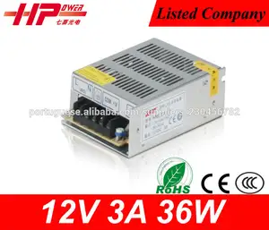 Mini-size RoHS fabricante do CE tensão constante saída único switch HB-36W fonte de alimentação 3A 36W 12V AC / DC