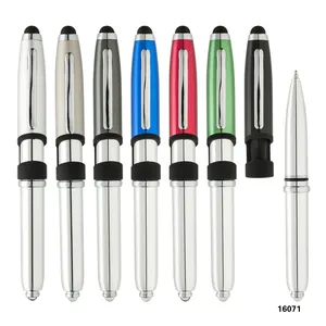 Led Light Stylus Pen 4 In 1 Led Light Promotional Ballpoint Pen With Stylus And Mobile Phone Holder