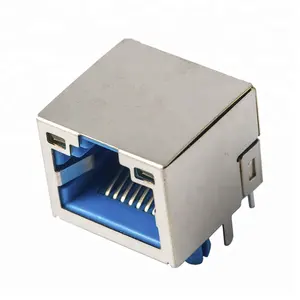 Conector RJ45 8P8C Modular Jack Conector de proteção RJ45 de porta única com LED