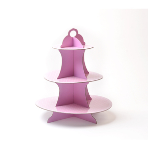 Tự làm thực phẩm cấp ba lớp vòng hiển thị đứng có thể gập lại bên tráng miệng bánh đứng - Product Image 2