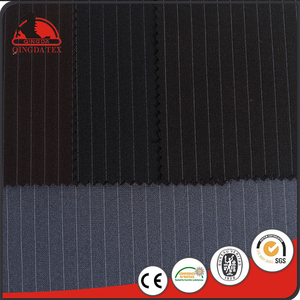 Nouveau mode OEM 430gsm noir blanc rayé polyester satin tissu pour costume - Product Image 2