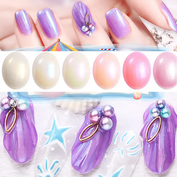 Nails Art Mermaid Effect Pearl Sparkly Magic Gel polish