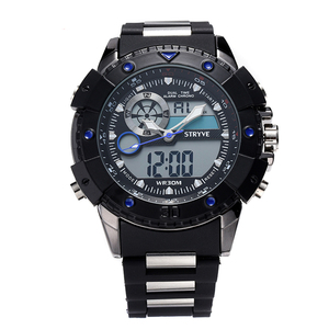 Multifunctionele Sport Horloge Mannen Grote Wijzerplaat Stryve Merk Luxe Dubbele Tijd Waterdichte Dive Quartz Analoge Digitale Led Horloge - Product Image 2