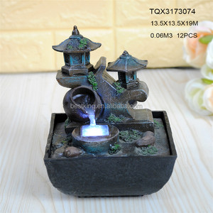 Coloré Intérieur décorations endommagé épave statues fontaine d'eau avec éclairage - Product Image 3