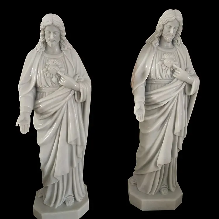 Скульптура из натурального камня в западном стиле, статуя Иисуса Христа из белого мрамора