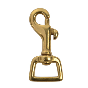 Solid Brass <b>Swivel</b> Square Eye Bolt <b>Snap</b> with Plain Finish - Product Image 1