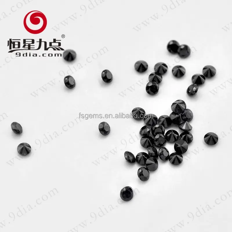 Wholesale Natural Gemstone Beads Large Stock with Factory Price 1.00mm Round Cut Black Sapphire
