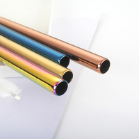 1.2mm Milkshake Bubble Tea Straws Metal, Eco-Friendly Stainless Steel Straws