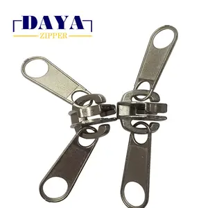 Non-lock no.5/no.7 nickel/black da puller zipper slider for tent