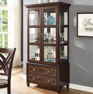 American Style Solid Wood Wine <strong>Cabinet</strong> Two Door Wine <strong>Cabinet</strong> <strong>Corner</strong> Glass <strong>Display</strong> <strong>Cabinet</strong> - Product Image 3
