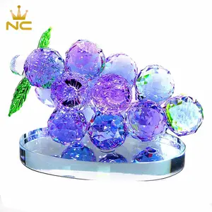 Wholesale Clear Crystal Glass Grape For Crystal Ornament Wedding Decoration Gift