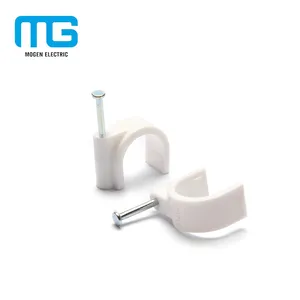 Electrical Wire Clip Electrical Wiring Accessories Flat Nail Clip Round Plastic Wall Cable Wire Clips Cable Staple