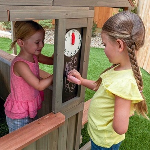 Children Wooden Playhouse Outdoor <strong>Fun</strong> With <strong>Kitchen</strong> and Sink Burners - Product Image 3