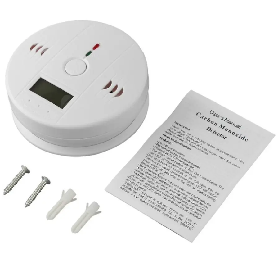 Lcd Display Koolmonoxide Co Detectoren 3aaa Batterij Co Sensoren Alarm Flash Leds Giftig Gas Detector