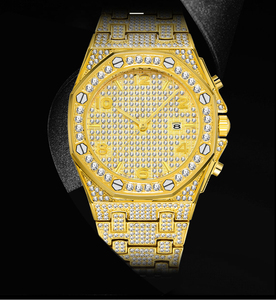 Blu OEM order unico <span class=keywords><strong>oro</strong></span> bianco color <span class=keywords><strong>oro</strong></span> arrapato full diamond <span class=keywords><strong>donna</strong></span> orologio da uomo - Product Image 4