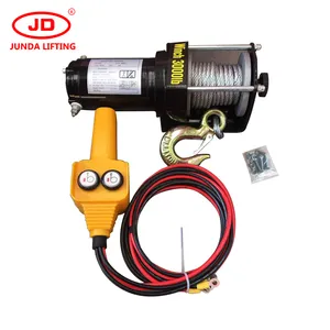 Fuente de la fábrica de China de 2000lbs 12V 12V/24V cabrestante eléctrico para ATV/UTV cable tirando cabrestante pequeño cabrestante