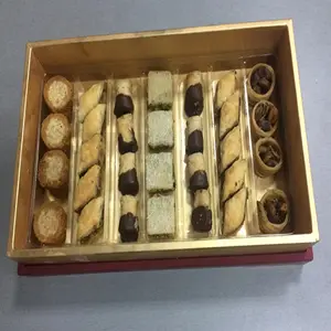 Bandeja plástica para biscoitos com compartimentos, bandeja de embalagem de pastelaria da qualidade alimentar