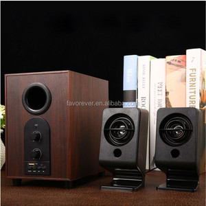 Haut-parleur d'ordinateur en bois A8 Super Base 2.1 <span class=keywords><strong>avec</strong></span> microphone intégré et lecteurs de cartes USB/TF/<span class=keywords><strong>SD</strong></span> 5W+3Wx2 pour home cinéma - Product Image 3