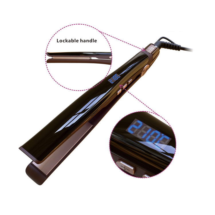 Выпрямитель для волос с керамическим покрытием и цифровым светодиодным дисплеем