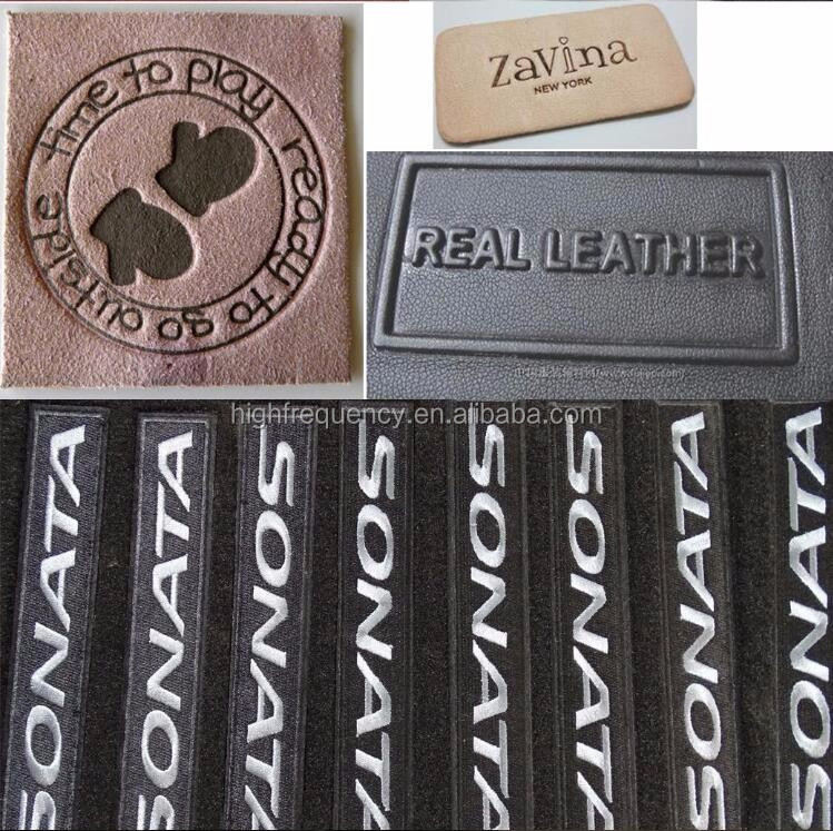 ПВХ кожаный логотип торговой марки рекламный узор слова HF тиснение